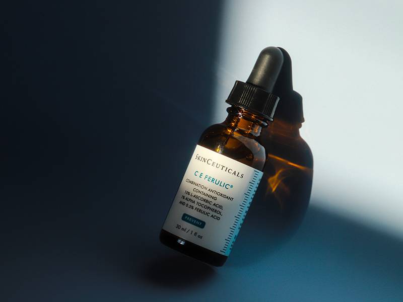 dark skincare serum bottle